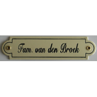 Naambord 20x5 cm met oor